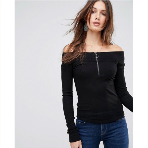 Free People Tops - free people zip to it off the shoulder